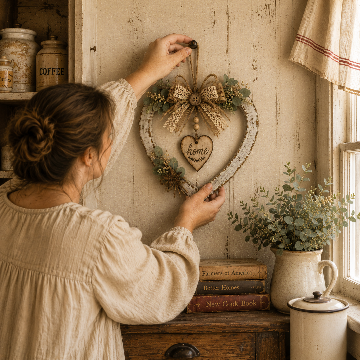 š¤Rustic Farmhouse Heart Wall Decor with āHomeā Sign
