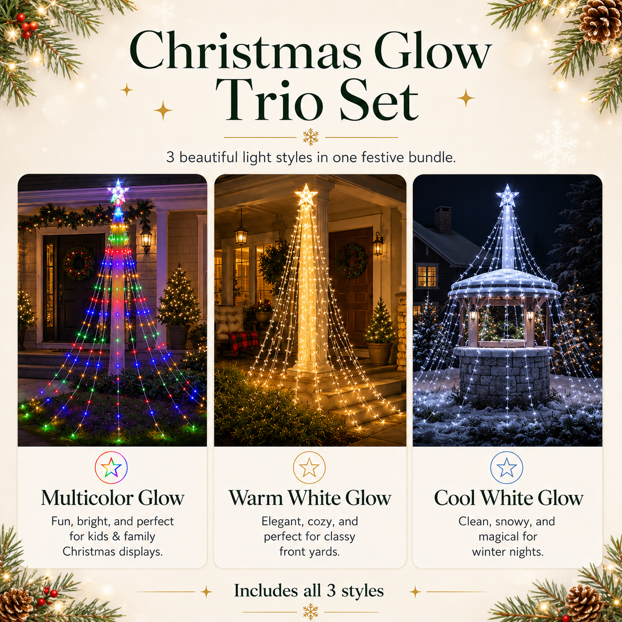 🔥Last Day 50% OFF✨ Outdoor Star Tree String Lights🌟 – 🌈Turn Your Yard Into A Magical Light Show🔥