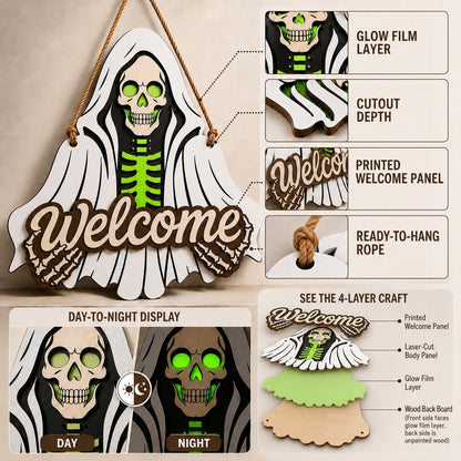 Glow-In-The-Dark Halloween Welcome Sign