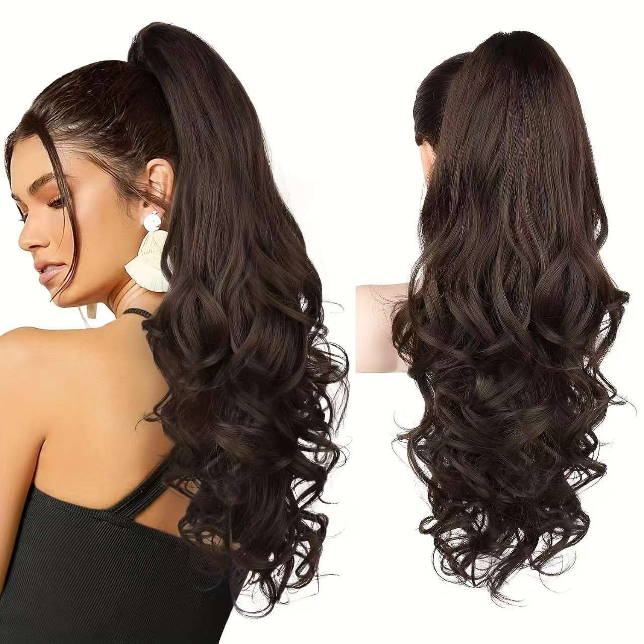 💜Limited-time offer: 50% discount💜Clip-on hair extensions for wavy ponytails