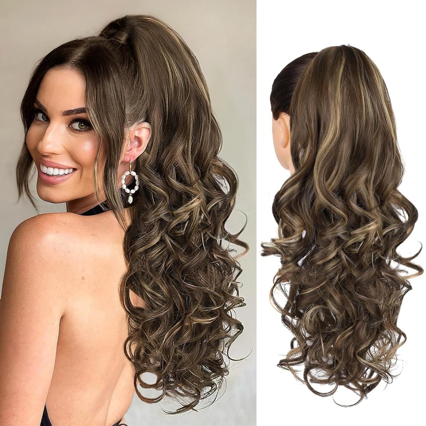 💜Limited-time offer: 50% discount💜Clip-on hair extensions for wavy ponytails