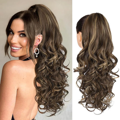 💜Limited-time offer: 50% discount💜Clip-on hair extensions for wavy ponytails