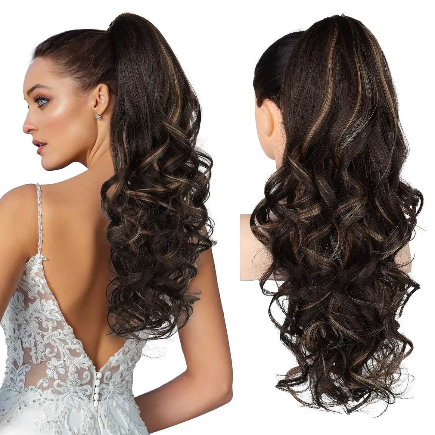 💜Limited-time offer: 50% discount💜Clip-on hair extensions for wavy ponytails