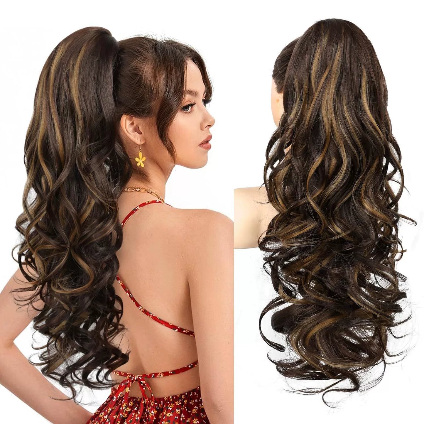 💜Limited-time offer: 50% discount💜Clip-on hair extensions for wavy ponytails