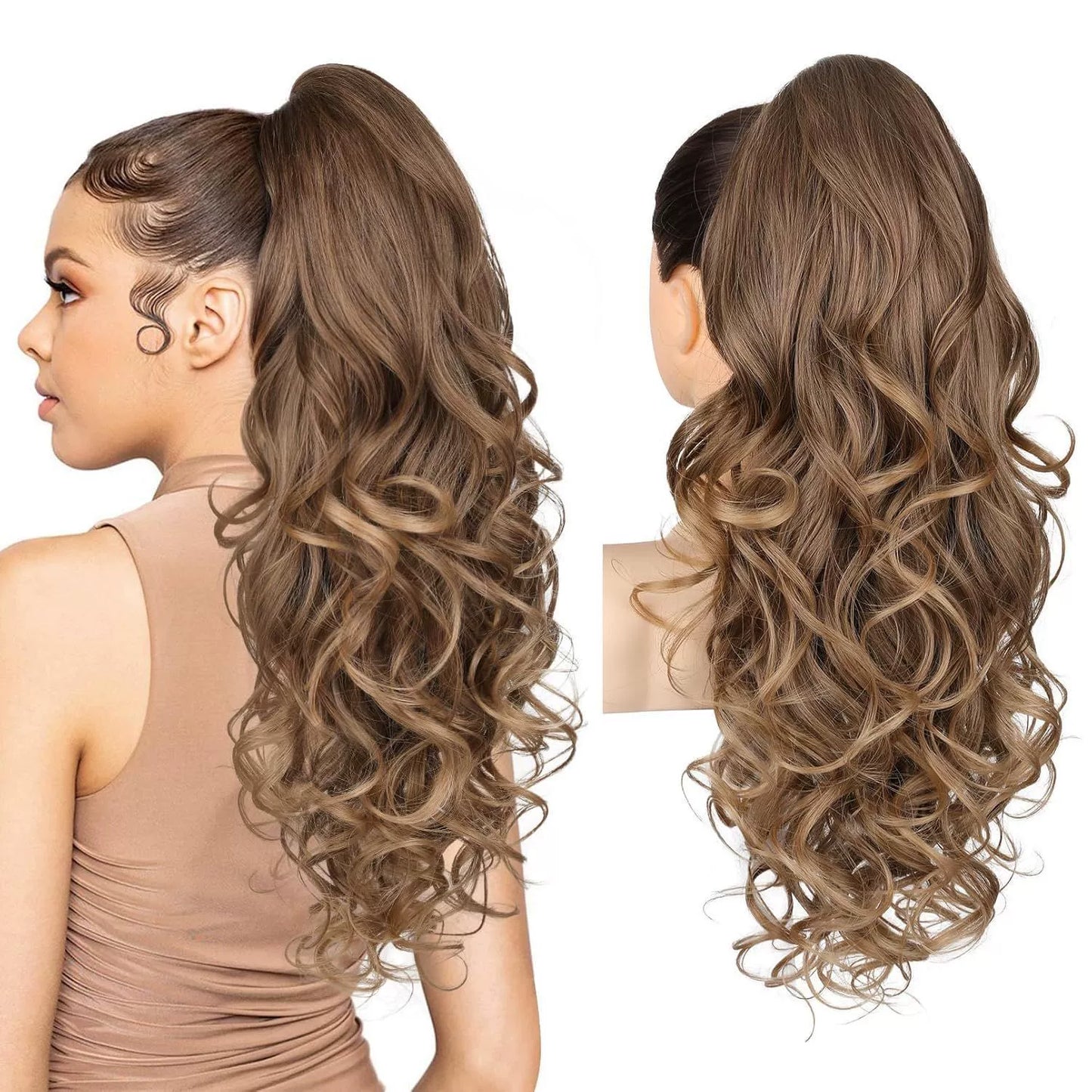 💜Limited-time offer: 50% discount💜Clip-on hair extensions for wavy ponytails