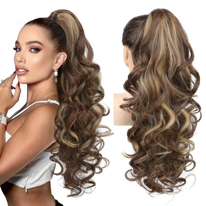 💜Limited-time offer: 50% discount💜Clip-on hair extensions for wavy ponytails