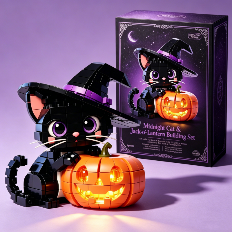 🐱Cat & Jack-o'-Lantern Building Set