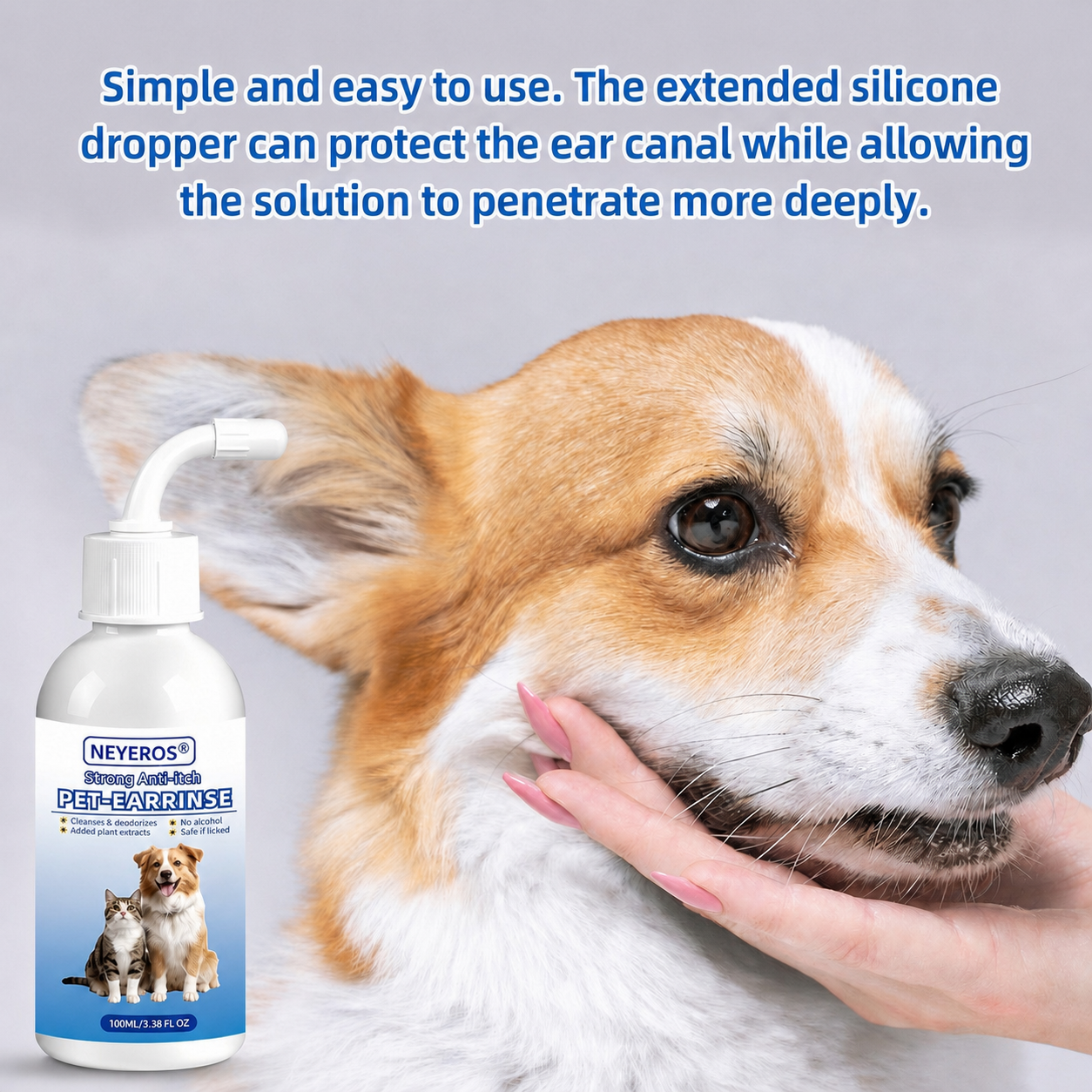 Gentle Pet Ear Wash | Odor-Free Cleaning for Dogs & Cats