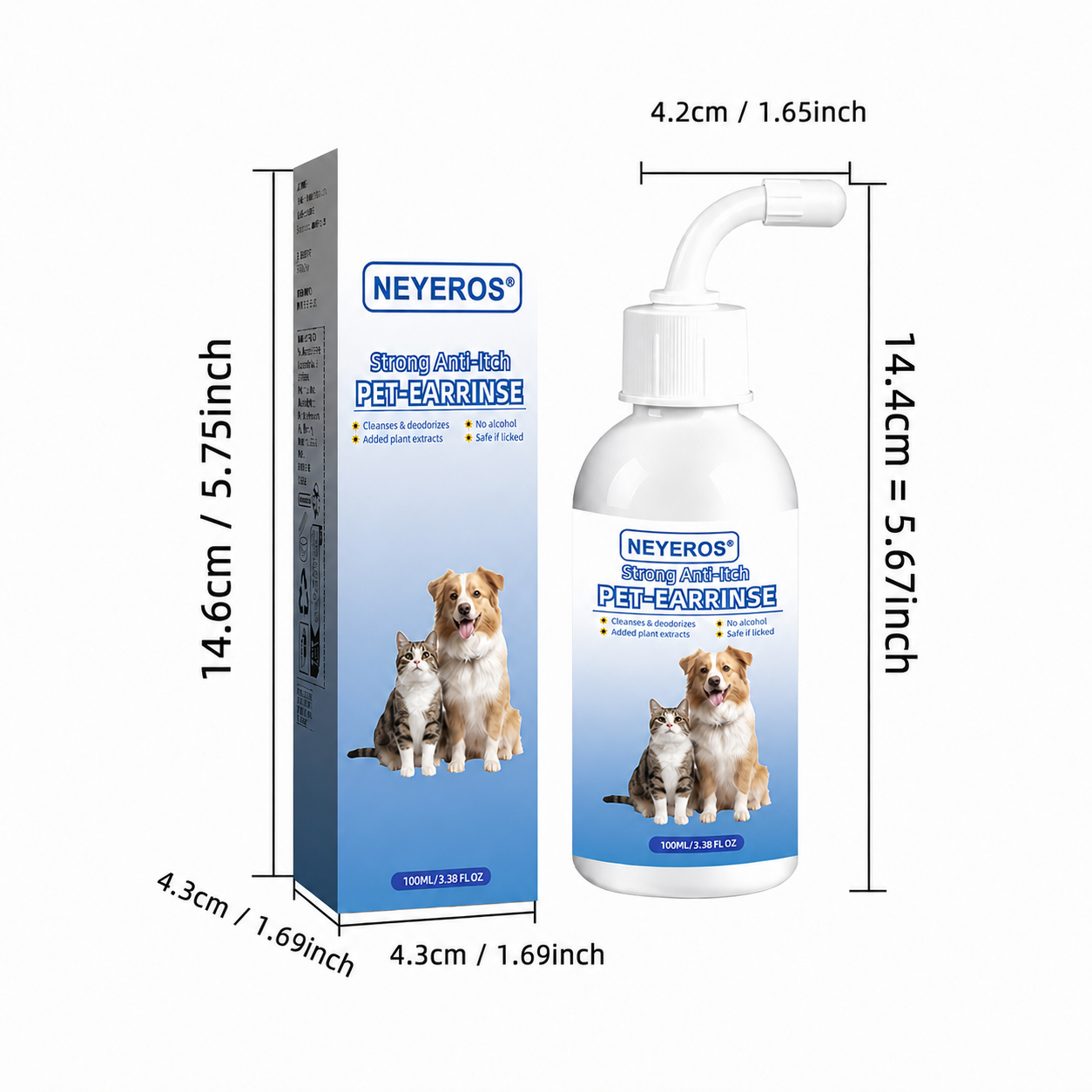 Gentle Pet Ear Wash | Odor-Free Cleaning for Dogs & Cats