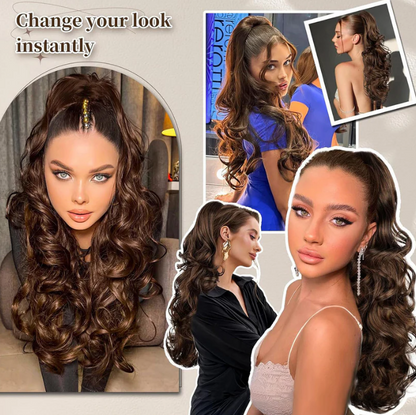 💜Limited-time offer: 50% discount💜Clip-on hair extensions for wavy ponytails
