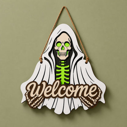 Glow-In-The-Dark Halloween Welcome Sign