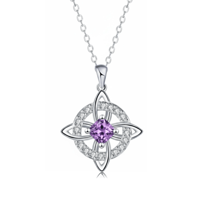 Mystical Birthstone Witches Knot Necklace – Natural Crystal🔮💞Protect Your Loved Ones