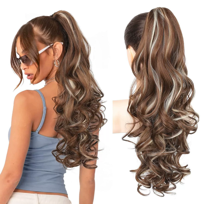 💜Limited-time offer: 50% discount💜Clip-on hair extensions for wavy ponytails