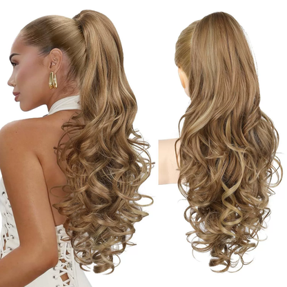 💜Limited-time offer: 50% discount💜Clip-on hair extensions for wavy ponytails