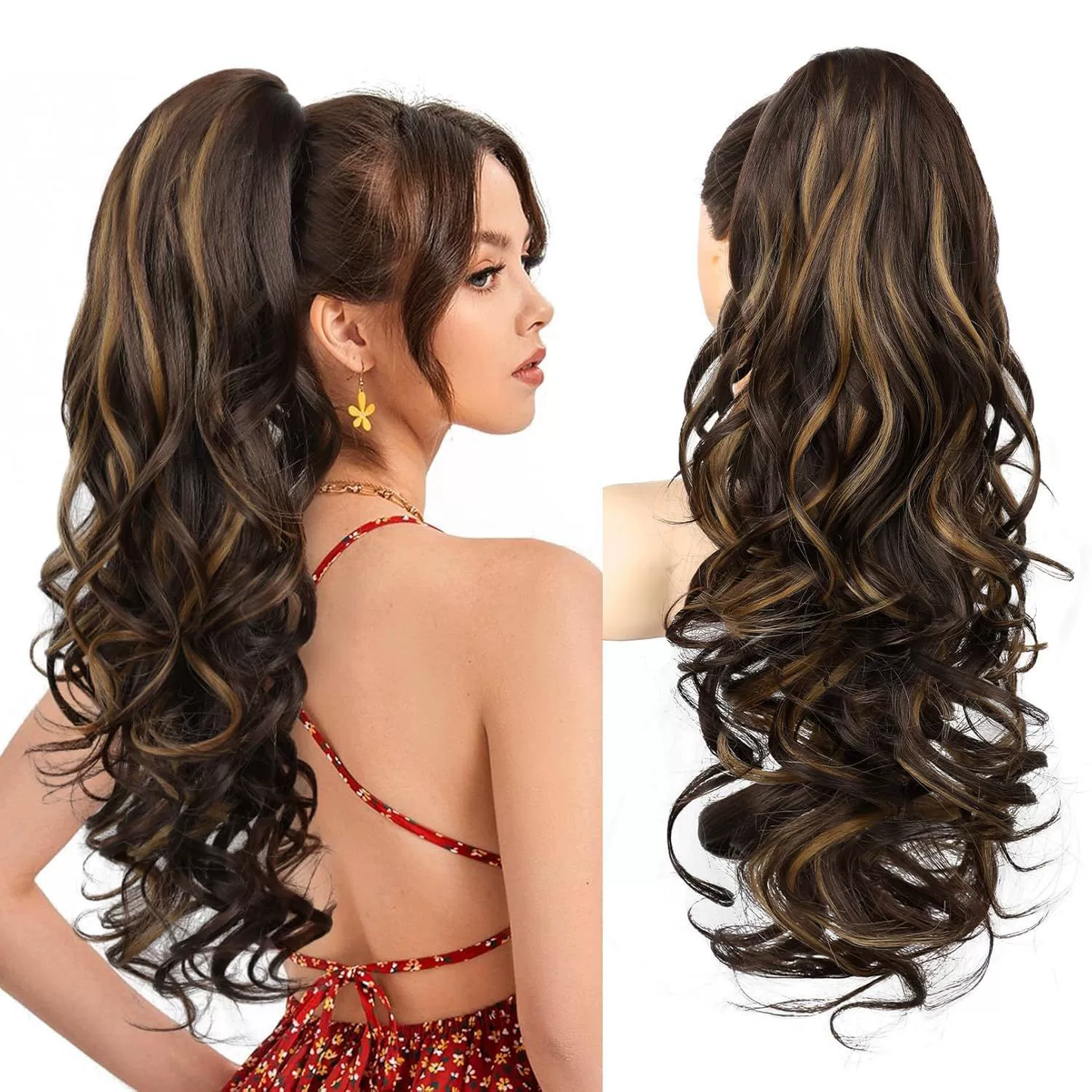 💜Limited-time offer: 50% discount💜Clip-on hair extensions for wavy ponytails