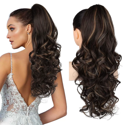 💜Limited-time offer: 50% discount💜Clip-on hair extensions for wavy ponytails