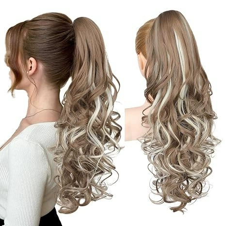 💜Limited-time offer: 50% discount💜Clip-on hair extensions for wavy ponytails