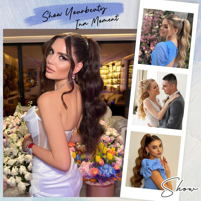 💜Limited-time offer: 50% discount💜Clip-on hair extensions for wavy ponytails