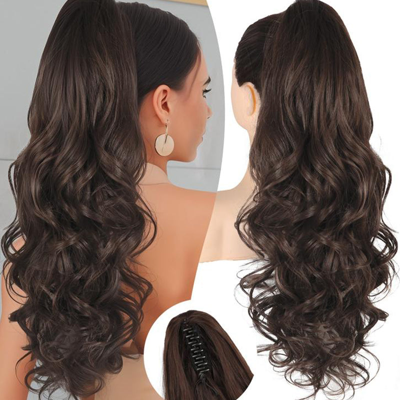 💜Limited-time offer: 50% discount💜Clip-on hair extensions for wavy ponytails