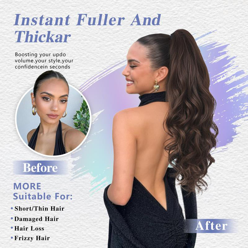 💜Limited-time offer: 50% discount💜Clip-on hair extensions for wavy ponytails