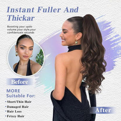 💜Limited-time offer: 50% discount💜Clip-on hair extensions for wavy ponytails
