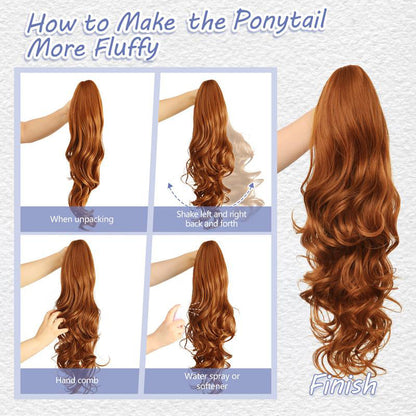 💜Limited-time offer: 50% discount💜Clip-on hair extensions for wavy ponytails
