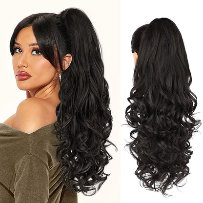 💜Limited-time offer: 50% discount💜Clip-on hair extensions for wavy ponytails