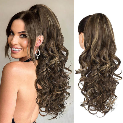 💜Limited-time offer: 50% discount💜Clip-on hair extensions for wavy ponytails